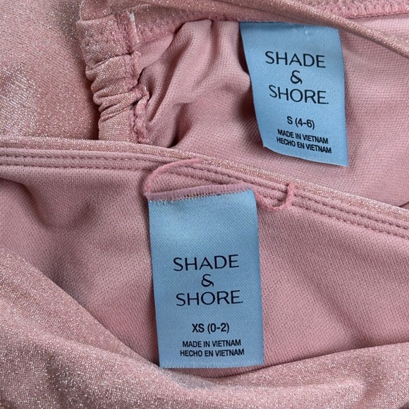 NWT Shade & Shore Bikini Set Womens S XS Pink Shimmer Metallic Glam Coquette - Picture 5 of 7